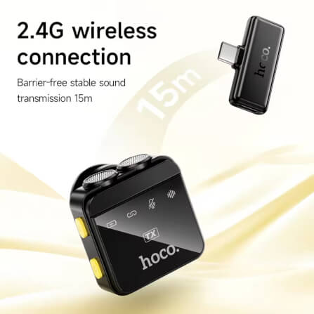 ไมโครโฟนไร้สาย HOCO L17 ระบบลดเสียงรบกวน รับเสียง HD 360° ส่งสัญญาณ 2.4GHZ ระยะการใช้งาน 15 เมตร สำหรับ ANDROID & IOS_5