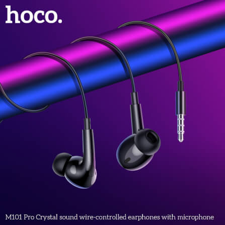 หูฟัง HOCO M101 PRO สาย AUX 3.5MM สีดำ ไมโครโฟนในตัว พร้อมปุ่มคอนโทรล_5