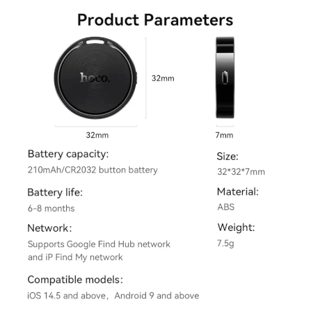 อุปกรณ์ติดตามจีพีเอส 2IN1 HOCO E101 สีขาว รองรับ 2 ระบบ ทั้ง IOS & ANDROID ตามตำแหน่งทั่วโลก_5