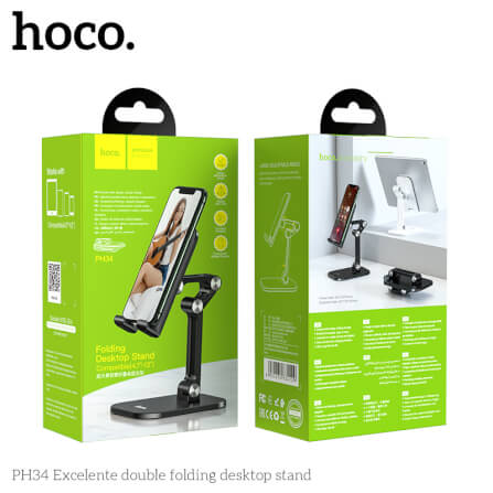 ขาตั้งมือถือ HOCO PH34 ตั้งโต๊ะ พับเก็บได้ ปรับมุม 120° สีดำ_6