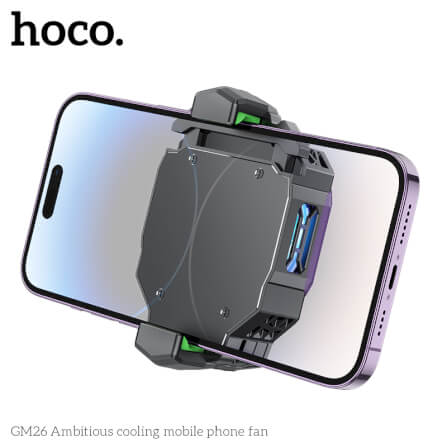 พัดลมระบายความร้อนมือถือ HOCO GM26 มีหน้าจอแสดงอุณหภูมิ ลมแรงเย็นเร็ว -3°C สำหรับมือถือจอ 4.5-7 นิ้ว_6