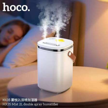 เครื่องเพิ่มความชื้น HOCO HX35 ความจุ 2 ลิตร สีขาว หัวพ่นคู่ ละอองไอน้ำระดับนาโน ใช้งานยาว 30 ชม_6
