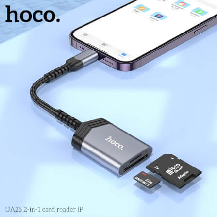 การ์ดรีดเดอร์ IOS LIGHTNING 2IN1 HOCO UA25 ความเร็วสูง 480MBPS รับไฟล์สูงสุด 2TB รองรับ OTG สำหรับ IPHONE 6-14_6