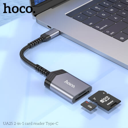 การ์ดรีดเดอร์ TYPE-C 2IN1 HOCO UA25 ความเร็วสูง 480MBPS รับไฟล์สูงสุด 2TB รองรับ OTG_6