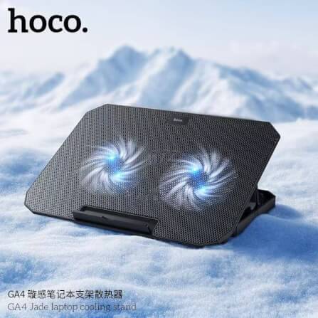 แท่นวางโน๊ตบุ๊ค HOCO GA4 พัดลมคู่ระบายความร้อน ขนาดใบพัด 120MM ปรับได้ 7 ระดับ รองรับโน๊ตบุ๊ค 12-17 นิ้ว_6