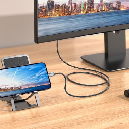 สายเคเบิล LIGHTNING TO HDMI HOCO UA27 รองรับความละเอียด 1080P 60HZ FULL HD ความยาว 2 เมตร สำหรับฟังก์ชั่น SCREEN MIRRORING_6