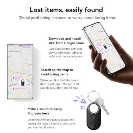 อุปกรณ์ติดตามจีพีเอส HOCO E98A ANDROID GPS TAG สำหรับแอนดรอยด์ รองรับ GOOGLE FIND MY NETWORK สีม่วง_6