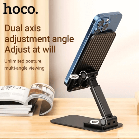 ที่วางมือถือ HOCO PH50 สีขาว หมุนได้ 360° รองรับมือถือ 4.5-7 นิ้ว ปรับระดับ 2 แกน พับเก็บได้_6