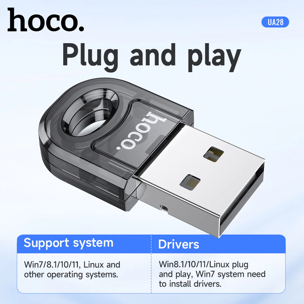 ตัวรับสัญญาณบลูทูธ HOCO UA28 BLUETOOTH 5.1 ความเร็ว 3MBPS ระยะเชื่อมต่อ 10 เมตร_6