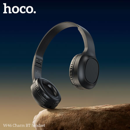หูฟังไร้สาย HOCO W46 สีดำ AUX 3.5MM แบตเตอรี่ 20 ชม. BT 5.3 ไมค์ในตัว_7