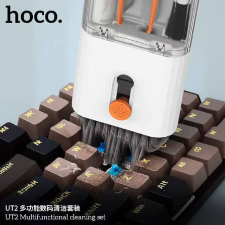 ชุดทำความสะอาดอุปกรณ์ดิจิทัล 10-IN-1 HOCO UT2 เหมาะสำหรับคีย์บอร์ด มือถือ หูฟัง กล้อง สีขาว_7