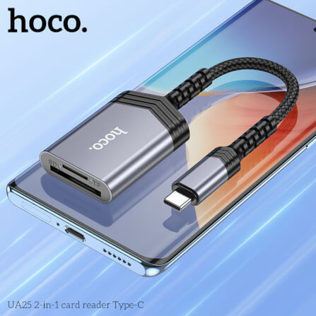 การ์ดรีดเดอร์ TYPE-C 2IN1 HOCO UA25 ความเร็วสูง 480MBPS รับไฟล์สูงสุด 2TB รองรับ OTG_7