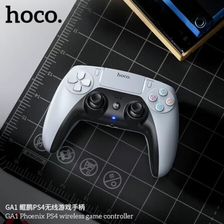 จอยเกมไร้สาย HOCO GA1 สำหรับใช้กับ PS4 รองรับระบบสั่น ระบบเสียง เ, 6-AXIS GYROSCOPE, Bชื่อมต่อหูฟังได้ สีขาว_7