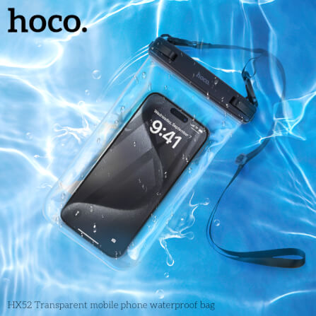 ซองมือถือกันน้ำ HOCO HX52 ระดับ IP68 ล็อค 2 ชั้น รองรับหน้าจอสัมผัส พร้อมสายคล้องคอ สีดำ_7