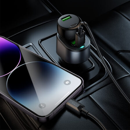 หัวชาร์จในรถยนต์ HOCO Z56  รองรับชาร์จเร็ว PD 35W + QC 3.0 พร้อมช่องจุดบุหรี่ กำลังไฟ 240W_7
