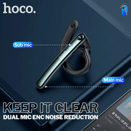 หูฟังไร้สาย HOCO S19 พร้อมระบบตัดเสียงรบกวน DOUBLE ENC สนทนาได้นาน 9 ชั่วโมง, BT 5.0, สีดำ_7
