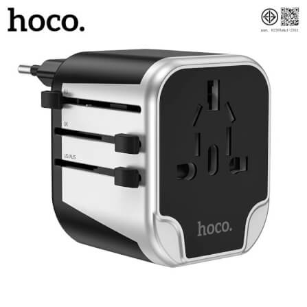ปลั๊กแปลง 3 IN 1 UNIVERSAL HOCO AC5 2USB + 1AC รองรับโซน EU/UK/US/AUS_7