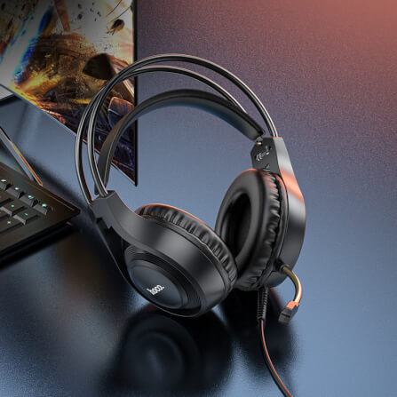 หูฟังเกมมิ่ง HOCO W106 แบบมีสาย AUX 3.5 มม. พร้อมไดร์เวอร์ HI-FI ขนาด 50 มม. และไมโครโฟนตัดเสียงรบกวน HD_7