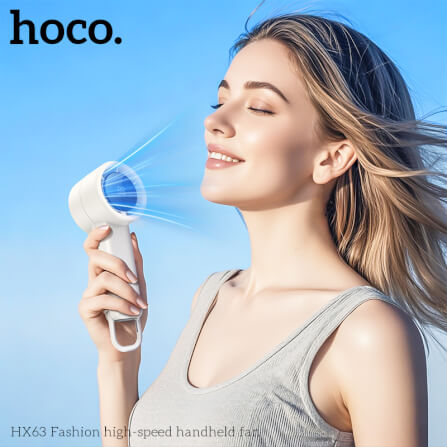 พัดลมพกพา HOCO HX63 แรงลมเทอร์โบ ปรับได้ 100 ระดับ หน้าจอดิจิทัล แบตเตอรี่ 2000MAH ใช้งานสูงสุด 6 ชั่วโมง_7