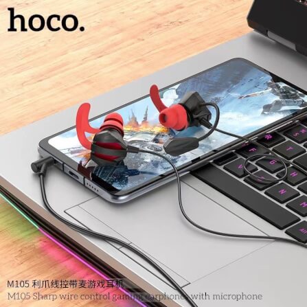 หูฟังเกมมิ่ง HOCO M105 ไมโครโฟน HD ถอดออกได้ สายแจ็ค AUX 3.5 MM ยาว 1.2 เมตร_7