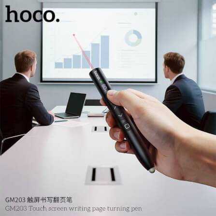 เลเซอร์พอยเตอร์ 2-IN-1 HOCO GM203 พร้อมรีโมทควบคุมการนำเสนอ & ปากกาสไตลัส หน้าจอ LED ระบบส่งสัญญาณ 2.4G_7