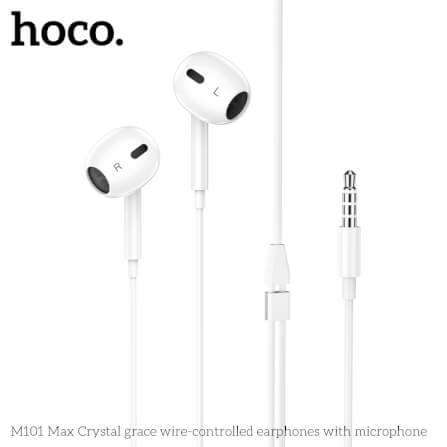 หูฟัง HOCO M101 MAX สาย AUX 3.5MM สีขาว ไมโครโฟนในตัว พร้อมปุ่มคอนโทรล_7