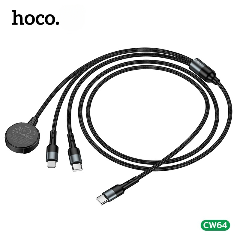 สายชาร์จ 3IN1 HOCO CW64 แท่นชาร์จนาฬิกา APPLE WATCH + TYPE-C + LIGHTNING_7