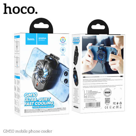 พัดลมระบายความร้อนมือถือ HOCO GM10 รองรับขนาดจอ 4.5-7 นิ้ว สีดำ_8