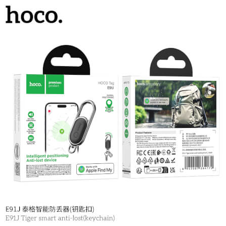 อุปกรณ์ติดตามจีพีเอส HOCO E91J สีดำ รูปแบบพวงกุญแจ สำหรับ รองรับ APPLE FIND MY_8