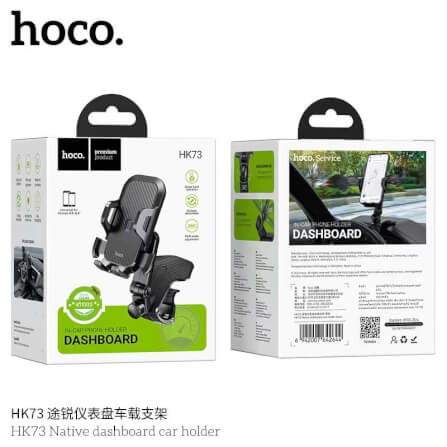 ที่จับโทรศัพท์ HOCO HK73 สีดำ หนีบแดชบอร์ด / ที่บังแดด / กระจกมองหลัง หมุนได้ 360°_8