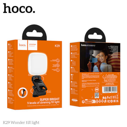 ไฟ LED อเนกประสงค์ HOCO K29 สีดำ ปรับความสว่างได้ 9 ระดับ หมุนได้ 360°_8