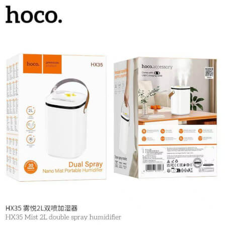 เครื่องเพิ่มความชื้น HOCO HX35 ความจุ 2 ลิตร สีขาว หัวพ่นคู่ ละอองไอน้ำระดับนาโน ใช้งานยาว 30 ชม_8