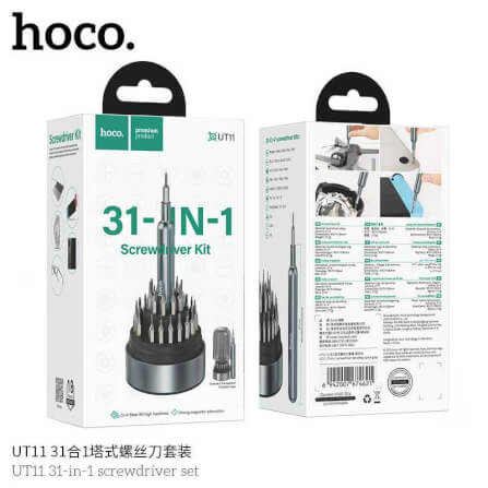 ชุดไขควงอเนกประสงค์ 31-IN-1 HOCO UT11 ด้ามแม่เหล็กพรีเมียม สำหรับซ่อมอุปกรณ์อิเล็กทรอนิกส์ สีเทา_8