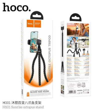 ขาตั้งมือถือ HOCO H101 หนวดปลาหมึก 3 ขา ดัดงอได้ 360° พกพาง่าย ติดตั้งได้ทุกที่ สีดำ_8