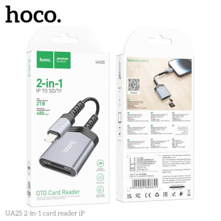 การ์ดรีดเดอร์ IOS LIGHTNING 2IN1 HOCO UA25 ความเร็วสูง 480MBPS รับไฟล์สูงสุด 2TB รองรับ OTG สำหรับ IPHONE 6-14_8