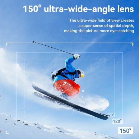 กล้องแอคชั่น HOCO DV100 สีดำ กันน้ำลึก 30 เมตร เลนส์ 150 องศา 1080P / 30FPS หน้าจอ IPS 2 นิ้ว_8