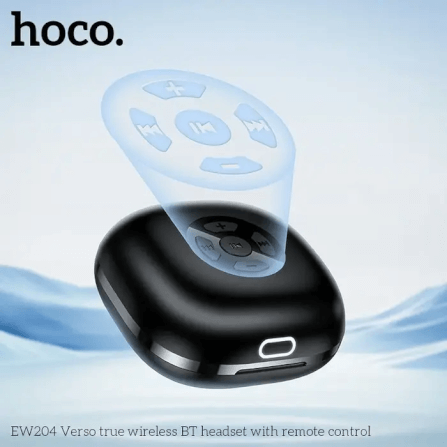 หูฟังไร้สาย HOCO EW204 พร้อมเคสรีโมทคอนโทรล ควบคุมสมาร์ทโฟน การชมวิดีโอ การฟังเพลง การถ่ายรูป สีดำ_8