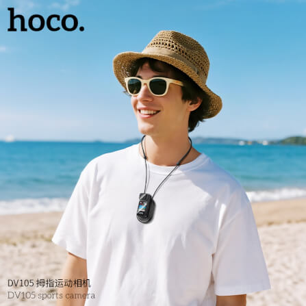 กล้องแอ็คชั่น HOCO DV105 ความละเอียด 2.7K พร้อมเลนส์หมุนได้ 180° และสายคล้องแม่เหล็ก หน้าจอ IPS 1.47 นิ้ว_8