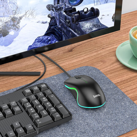 เมาส์เกมมิ่ง HOCO GM19 แต่งไฟ RGB LUMINOUS สาย USB ยาว 1.4 เมตร DPI 1000_8