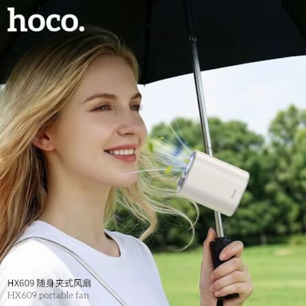 พัดลมพกพา HOCO HX609 แบบคลิปหนีบ หมุนได้ 360° ปรับแรงลม 100 ระดับ หน้าจอดิจิทัล แบตเตอรี่ 3600MAH ใช้งานสูงสุด 9.5 ชั่วโมง_8