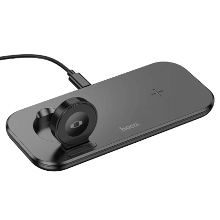 แท่นชาร์จไร้สาย 3-IN-1 HOCO CW65 สีดำ ระบบชาร์จ QI สำหรับโทรศัพท์ APPLE WATCH และ AIRPODS_8