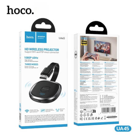 อะแดปเตอร์สะท้อนหน้าจอไร้สาย HOCO UA45 ความละเอียด 1080P 60HZ เชื่อมต่อผ่าน WIFI และ HDMI สำหรับ IOS, ANDROID และ PC_8