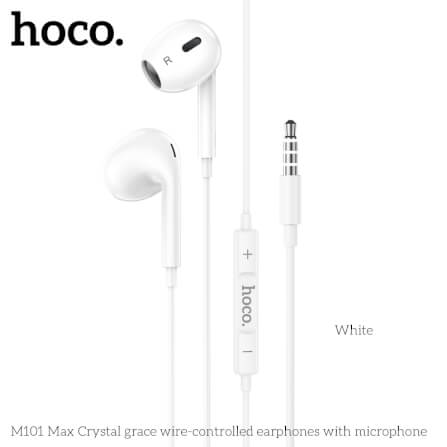 หูฟัง HOCO M101 MAX สาย AUX 3.5MM สีขาว ไมโครโฟนในตัว พร้อมปุ่มคอนโทรล_8