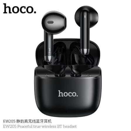 หูฟังไร้สาย TWS HOCO EW205 สีดำ กันน้ำ IPX4 บลูทูธ 6.0 เสียง HI-FI_8