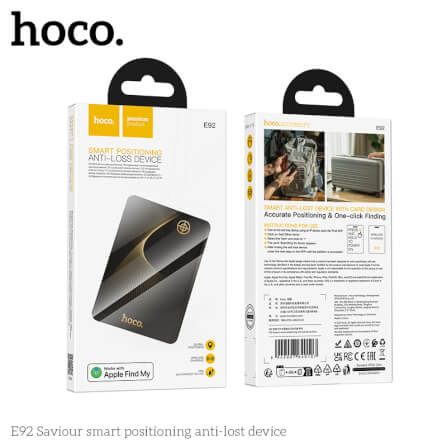 อุปกรณ์ติดตามจีพีเอส HOCO E92 GPS TAG รูปแบบการ์ด สำหรับ IOS รองรับ APPLE FIND MY กันน้ำ IP68 สีดำ_9