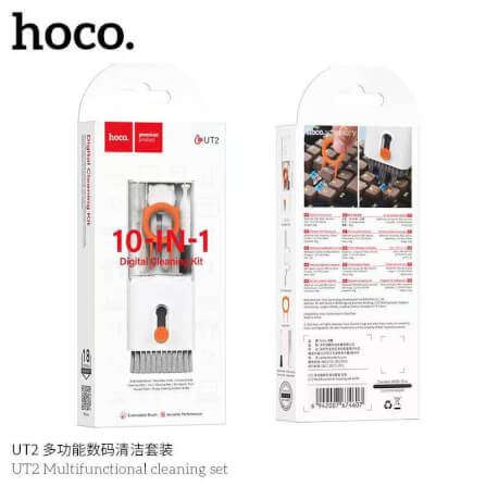 ชุดทำความสะอาดอุปกรณ์ดิจิทัล 10-IN-1 HOCO UT2 เหมาะสำหรับคีย์บอร์ด มือถือ หูฟัง กล้อง สีขาว_9