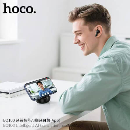 หูฟังแปลภาษา 134 ภาษา HOCO EQ100 สีดำ AI อัจฉริยะ รองรับแอป HOCO MUSIC ปรับแต่งเสียง EQ_9