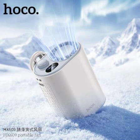 พัดลมพกพา HOCO HX609 แบบคลิปหนีบ หมุนได้ 360° ปรับแรงลม 100 ระดับ หน้าจอดิจิทัล แบตเตอรี่ 3600MAH ใช้งานสูงสุด 9.5 ชั่วโมง_9