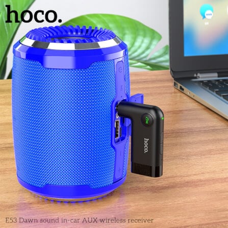 อุปกรณ์รับสัญญาณบลูทูธ HOCO E53 แปลงพอร์ต AUX 3.5MM สำหรับใช้งานในรถยนต์ รองรับการโทรสาย_9