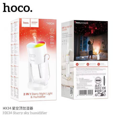 เครื่องเพิ่มความชื้น 2IN1 HOCO HX34 พร้อมไฟโปรเจคเตอร์ลายดวงดาว ความจุ 280ML_9